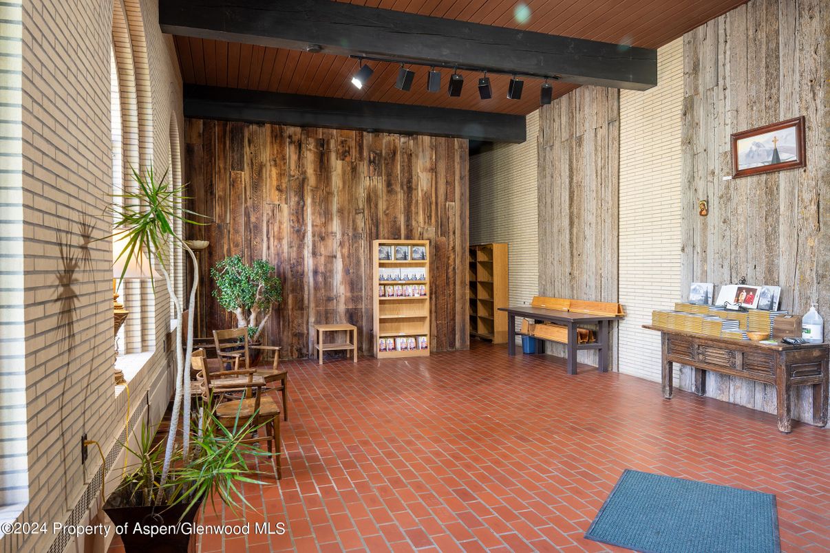 Empty room, Interior, Stone Walls, Wooden Beams, Wooden Ceilings, Wooden Walls