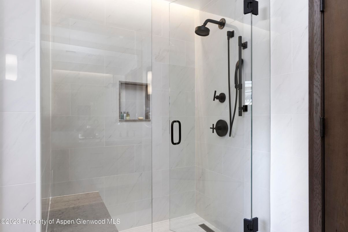 Bathroom, Glass Shower, Interior, Marble Walls