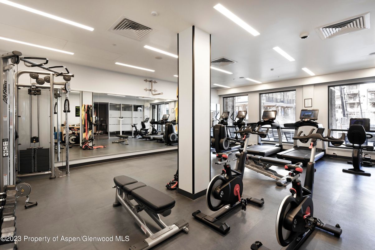 Fitness Equipment, Gym, Interior, Recessed Lighting