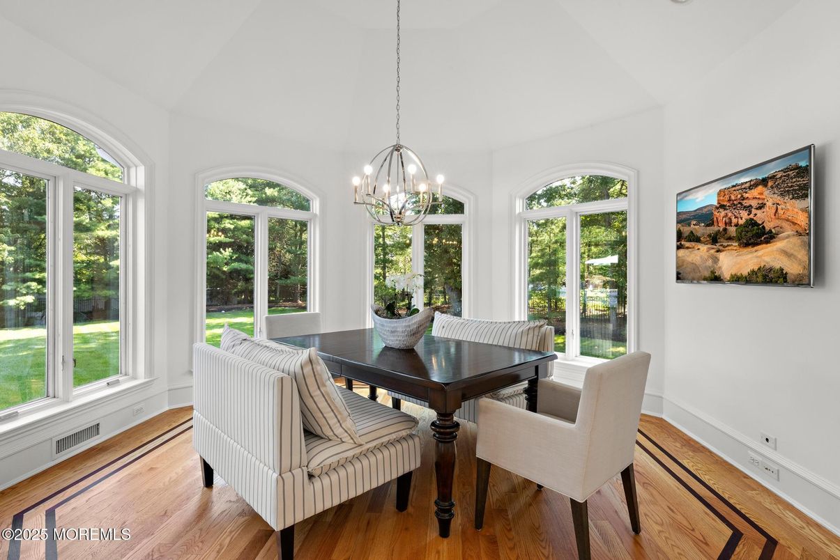 Chandelier, Dining room, Interior, Wood Texture Flooring