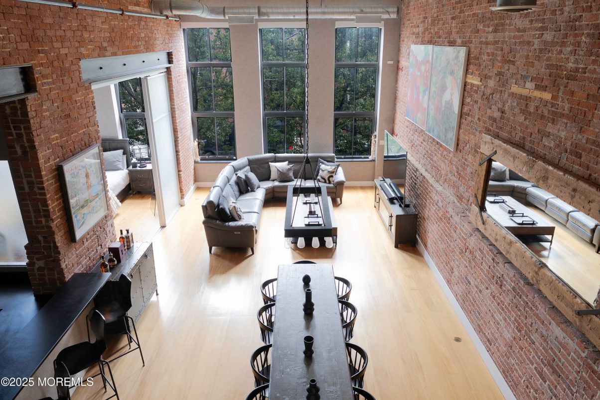 Interior, Living room, Stone Walls, Wood Texture Flooring