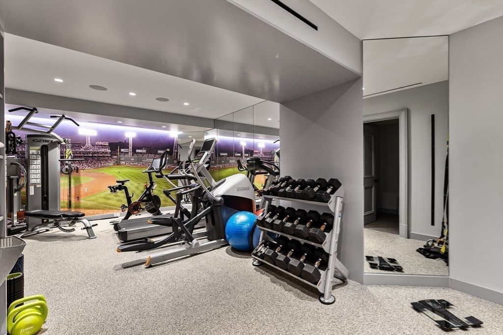 Fitness Equipment, Gym, Interior, Recessed Lighting