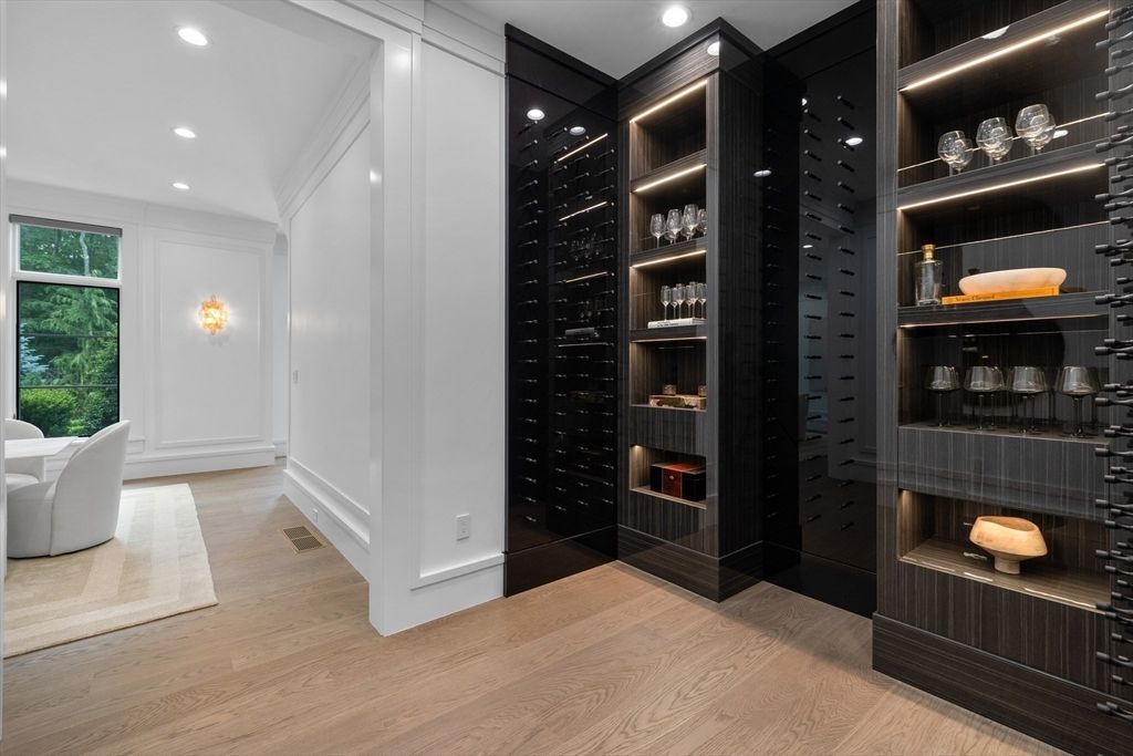 Fireplace, Interior, Recessed Lighting, Wood Texture Flooring