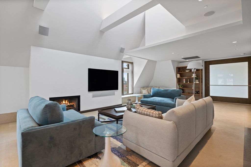 Fireplace, Interior, Living room, Recessed Lighting