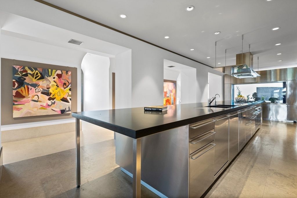 Interior, Kitchen, Pendant Lights, Recessed Lighting, Stainless Steel Appliances