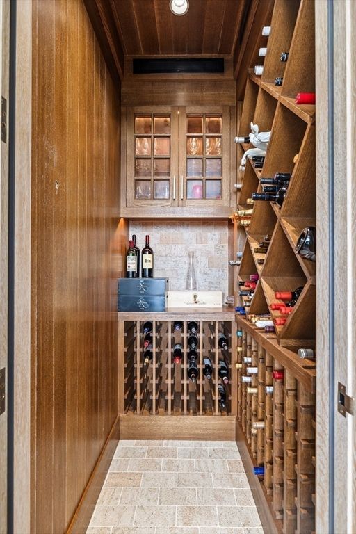 Interior, Recessed Lighting, Wine Storage, Wooden Walls
