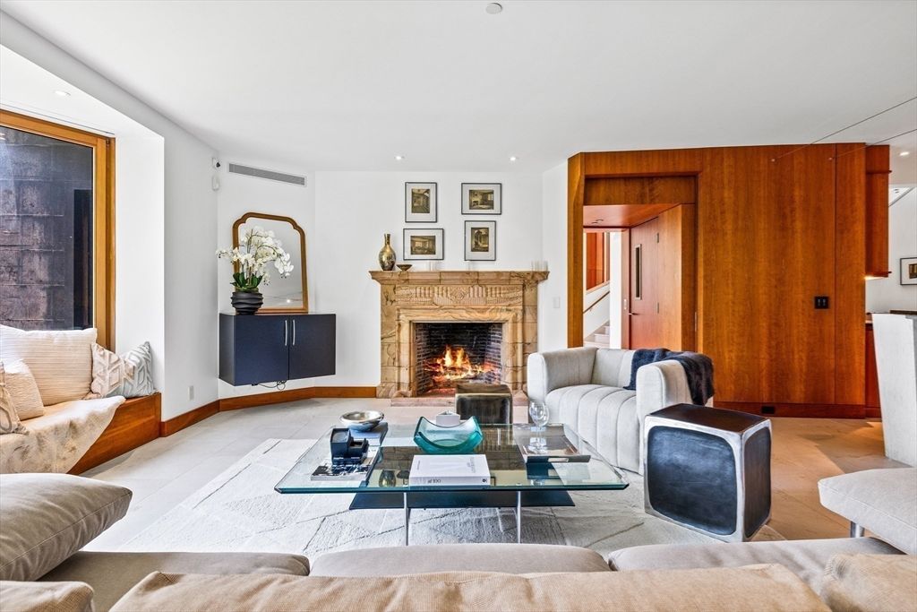 Fireplace, Interior, Living room, Recessed Lighting