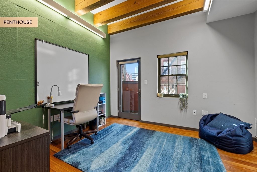 Home Office, Interior, Wooden Beams, Wood Texture Flooring