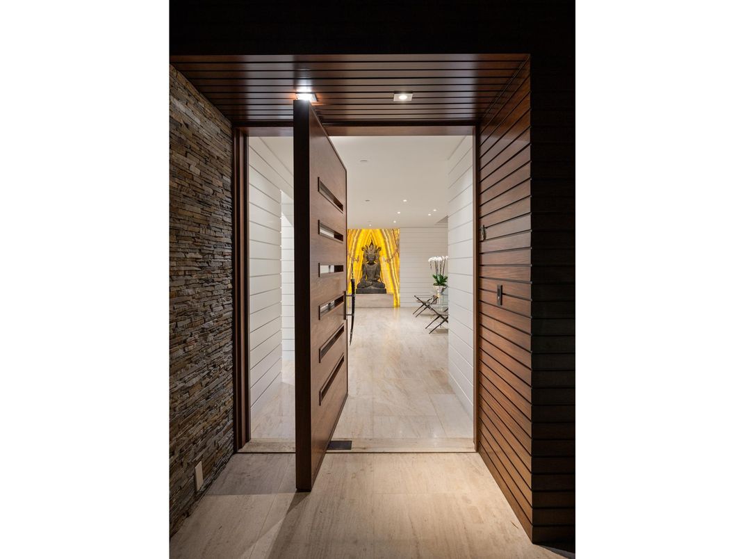 Interior, Recessed Lighting, Wood Texture Flooring, Wooden Walls