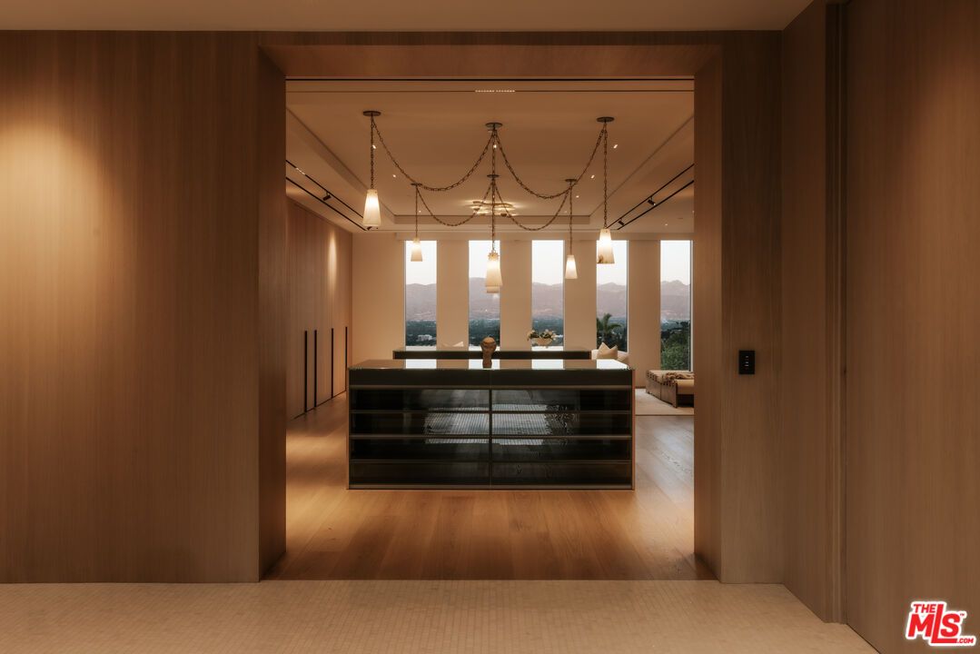 Chandelier, Interior, Pendant Lights, Wood Texture Flooring, Wooden Walls