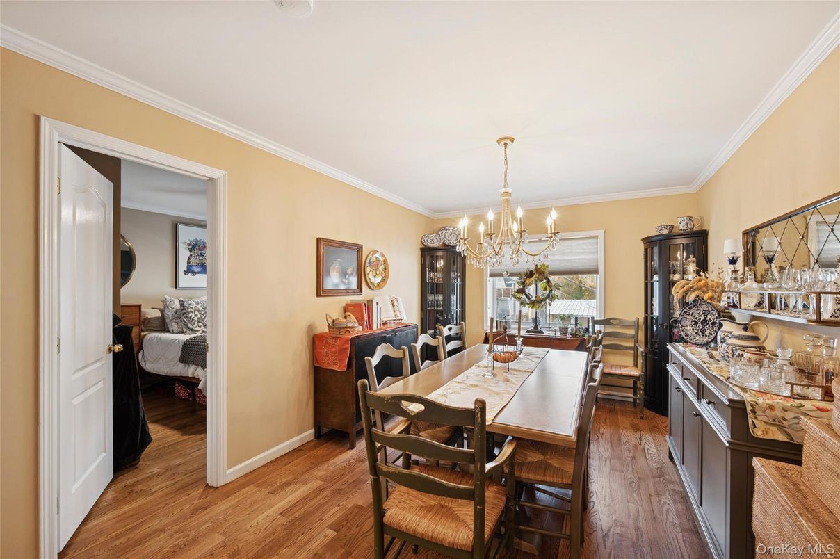 Bedroom, Chandelier, Dining room, Interior, Wood Texture Flooring